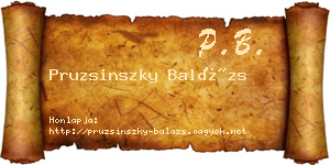 Pruzsinszky Balázs névjegykártya