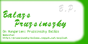 balazs pruzsinszky business card