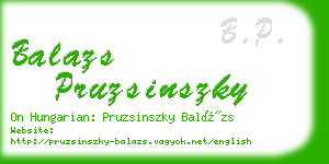 balazs pruzsinszky business card